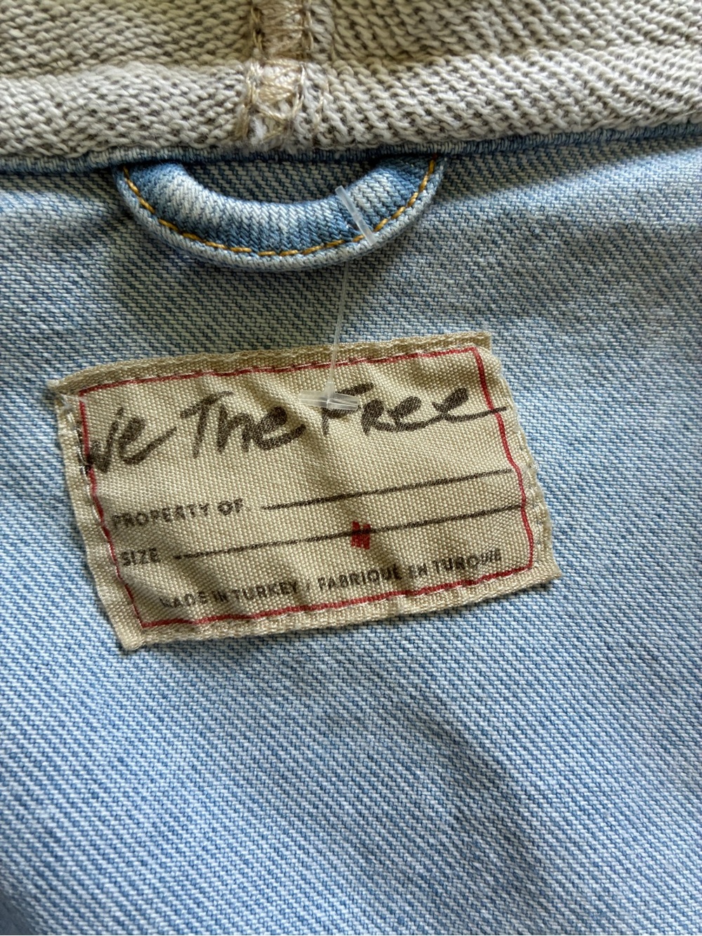 Free People We The Free Brando Cropped Denim Hoodie Jacket – Malta Wash – Size M - Picture 4 of 8